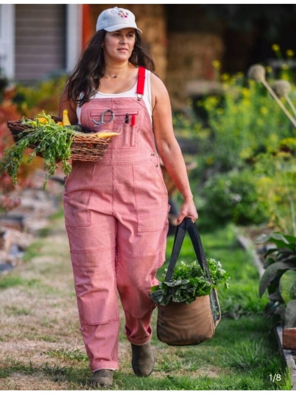Duluth Rootstock Gardening Overalls Women Sx33 Red Stripes Utility Cargo Outdoor